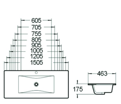 Раковина SantiLine 81 SL-2102 (80) Белая