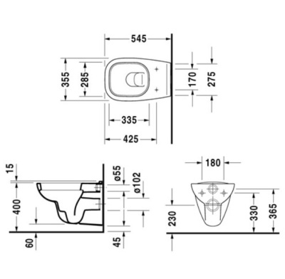 Унитаз Duravit D Code 45351900A1 подвесной с крышкой-сиденьем Микролифт