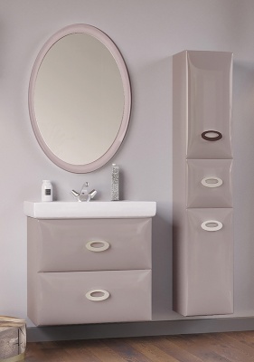 Шкаф пенал Marka One Arrondi 30П L Cappuccino