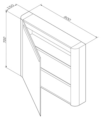 Зеркальный шкаф AM.PM Sensation 80 M30MCR0801WG белый глянцевый