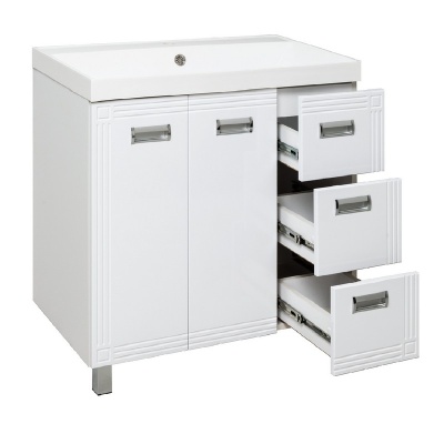 Тумба с раковиной Runo Карат 80 Белая