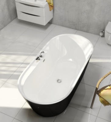 Акриловая ванна BelBagno BB14-NERO/BIA 178x84 без гидромассажа