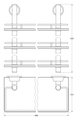 Стеклянная полка FBS Vizovice 068 Хром