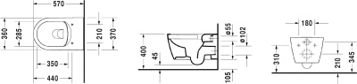 Унитаз Duravit ME by Starck 45290900A1 подвесной с сиденьем Микролифт