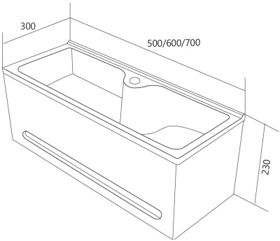 Панель с раковиной 1MarKa Tiny S 60 У84220 подвесная Белая глянцевая