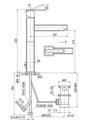 Смеситель для раковины Rav Slezak Loira LR530.5 Ручка 1 хром