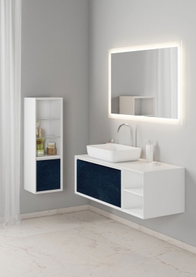 Тумба под раковину SanVit Стайл 120 L kstyle120 с фактурой под дерево подвесная Акация светлая