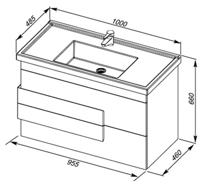 Тумба под раковину Aquanet Мадейра 100 183072 подвесная Дуб кантри