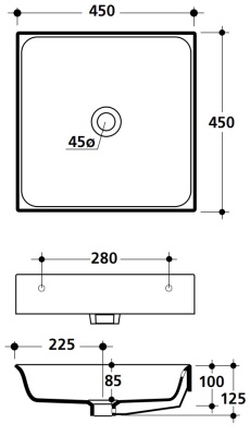 Раковина Kerasan Cento 3544 450 мм