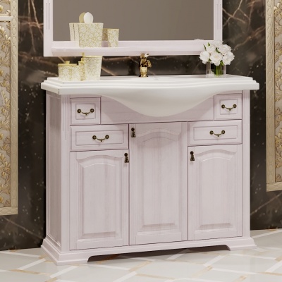 Тумба под раковину Opadiris Риспекто 105 00000001047 Беленый бук ручки Бронза