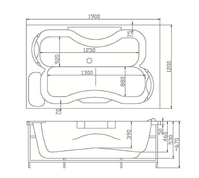 Акриловая ванна Victory Spa Lanzarote Без системы управления