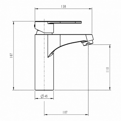 Смеситель для раковины Swedbe Atlas 2110 Хром