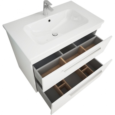 Тумба под раковину Diborg Leonie 80 77.1225 подвесная Белый глянец