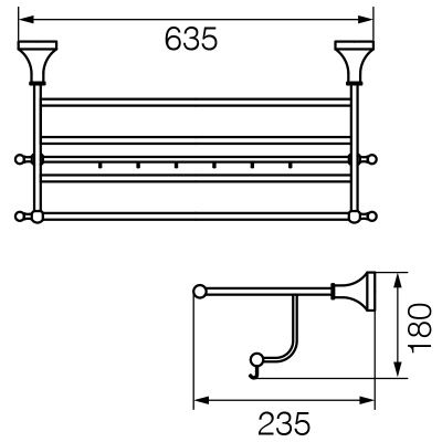 Полка для полотенец Veragio Gialetta VR.GIL-6426.BR Бронза