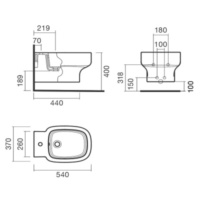 Биде Sanitana Be You S10062734900000 подвесное Белое