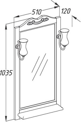 Зеркало Opadiris Тибет 50 Z0000003417 Орех антикварный