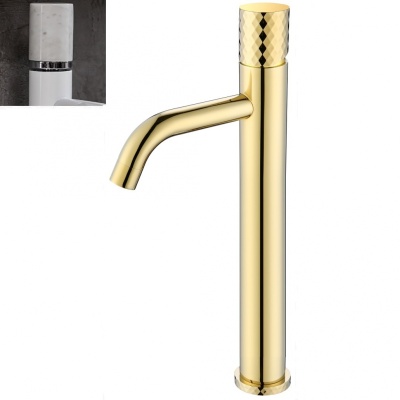 Смеситель для раковины Boheme Stick 122-G-MR-W Золото Белый