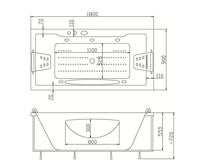 Акриловая ванна Victory Spa Eris Без системы управления