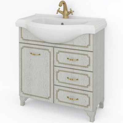 Тумба под раковину Какса-А Патина Классик 80 004492 Бежевая с золотом