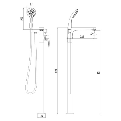 Смеситель для ванны Lemark Shift LM4344C Хром