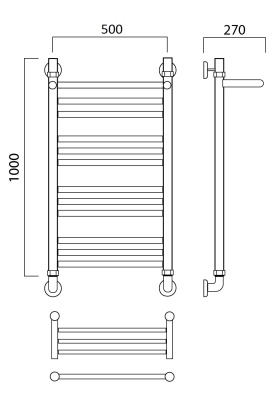 Водяной полотенцесушитель Aquanerzh 000-80A10050 Хром