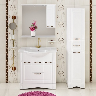 Тумба с раковиной Runo Леон 75 Белая