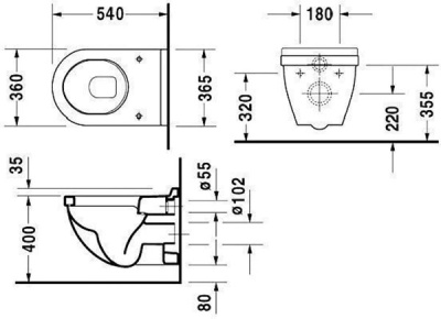 Унитаз Duravit Starck 3 2200090000 подвесной без крышки-сиденья