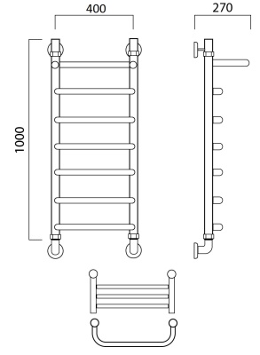 Водяной полотенцесушитель Aquanerzh 004-0A10040 Хром