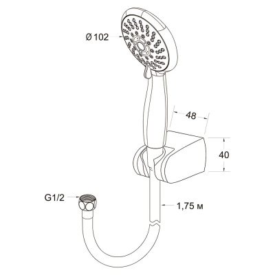 Душевой гарнитур Latuno L80062 Хром Черный