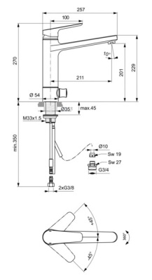 Смеситель для кухни Ideal Standard Ceraplan III B0955AA Хром