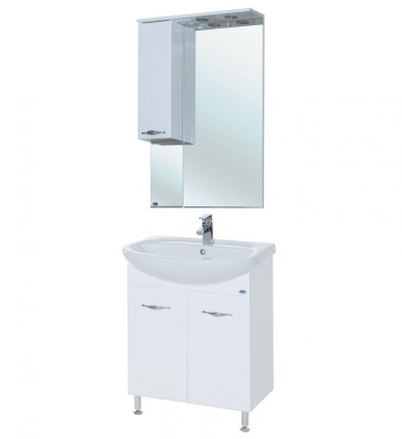 Зеркало со шкафом Bellezza Стелла 65 с подсветкой L Белое