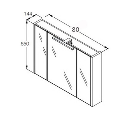 Зеркальный шкаф Roca Etna 80 857304806 с подсветкой Белый глянец