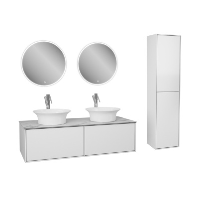 Тумба под раковину Diborg Elise 120 77.7229 подвесная Белый глянец