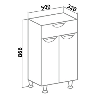 Шкаф пенал Runo Барселона 50 Белый