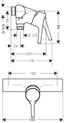 Смеситель для душа Hansgrohe Talis S 72601000 Хром