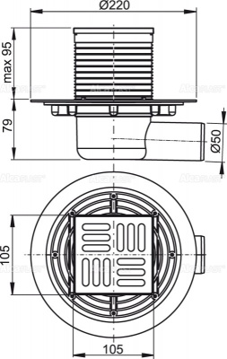 Душевой трап Alcaplast APV1311 с решеткой Хром