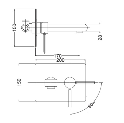 Смеситель для раковины Bugnatese Stone 9345 CR (хром)