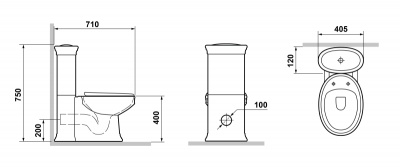 Унитаз Laguraty OK-0204 с бачком и сиденьем Микролифт