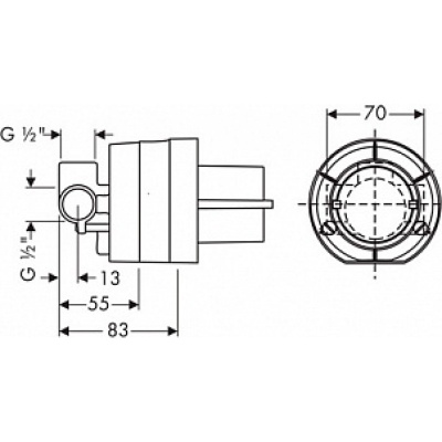Внутренняя часть для встраиваемого смесителя Hansgrohe 13620180 Металл