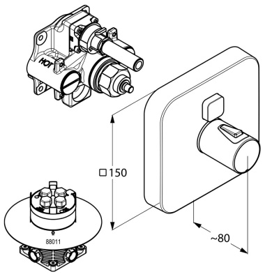 Смеситель для душа Kludi Push 388010538 Хром