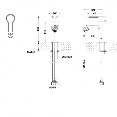 Смеситель для биде Bravat Stream F33783C Хром