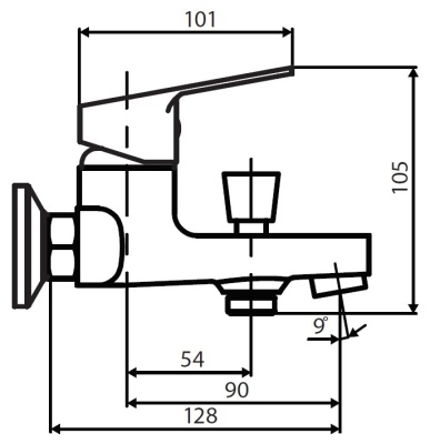 Смеситель для ванны Dorff Prime D4010008 Хром