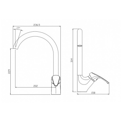 Смеситель для кухни Aquanet Practic AF100-41С Хром