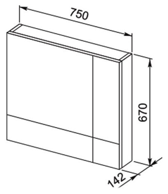 Зеркальный шкаф Aquanet Верона 75 175385 L Черный