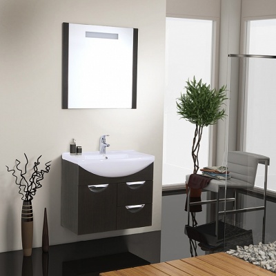 Тумба с раковиной SanVit Лайм 75 в цвете Ral подвесная Шоколад