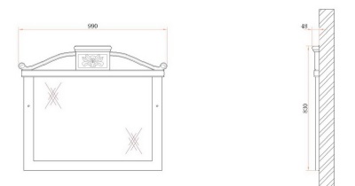 Зеркало BelBagno Primavera 100 BB45S/PBA Bianco Antico