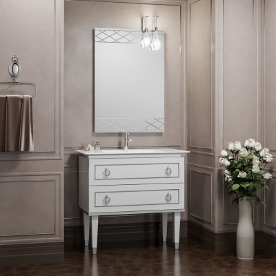 Тумба под раковину Opadiris Порто 80 Z0000013810 Белая/Хром