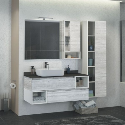 Зеркало со шкафом Comforty Прага 120 4136262 Дуб белый