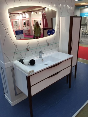 Тумба под раковину Opadiris Риголетто 120 Z0000012844 Белая глянцевая/Светлый орех