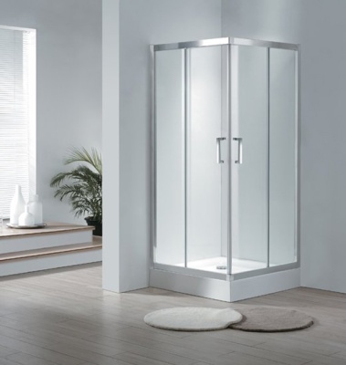 Душевой уголок Cezares Porta A-2 100x100 профиль Хром стекло прозрачное